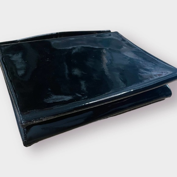 50s Koret Black Patent‎ Handbag with Gold Jeweled Clasp - Picture 7 of 9